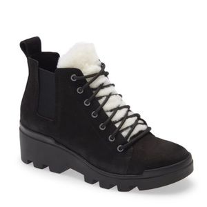 EILEEN FISHER Shearling Bootie Black Nubuck